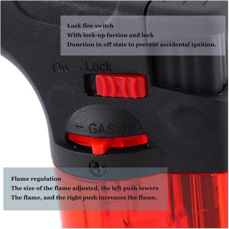 Partish Gas Lighter for Kitchen, Gas Stove, Windproof Blow Torch Jet Lighter for BBQs, Bonfire, Candle, Easy to Use, Multicolor, Pack of 1 - Image 5