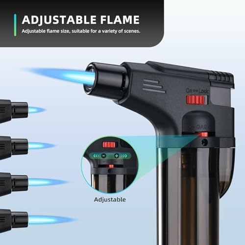 Partish Gas Lighter for Kitchen, Gas Stove, Windproof Blow Torch Jet Lighter for BBQs, Bonfire, Candle, Easy to Use, Multicolor, Pack of 1 - Image 4