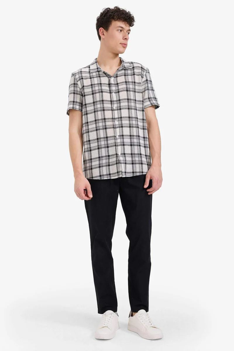 DeFacto Regular Fit Checkered Summer Cotton Shirt