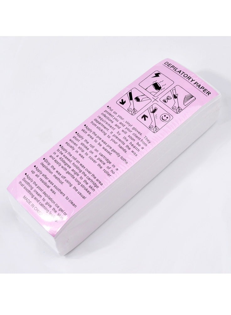 DubaiGallery 100 جرام خرطوشة العسل الشمع مزيل الشعر + لفة على سخان الشمع دفئا 100 قطعة ورقة لنزع الشعر النساء إزالة الشعر الشمع دفئا - Image 4