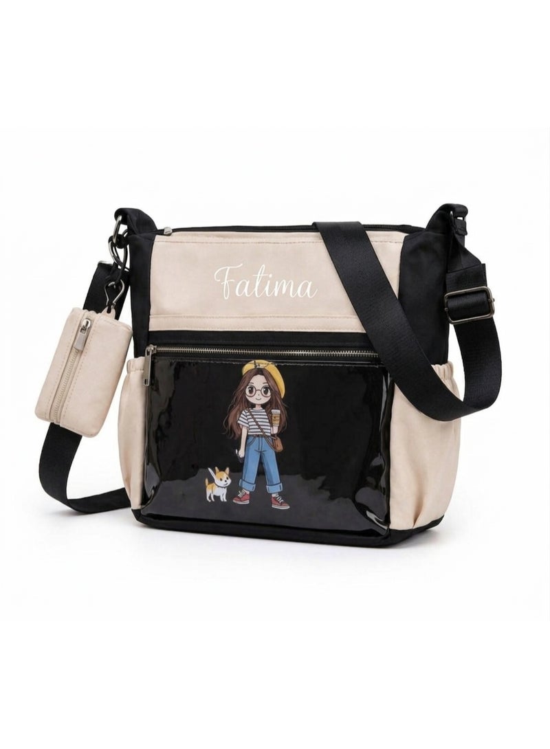 Cute Girls Crossbody Bag with Multiple Pockets, Stylish Shoulder Bag, Includes Small Pouch, Lightweight, for School and Daily Use FTM - Image 2