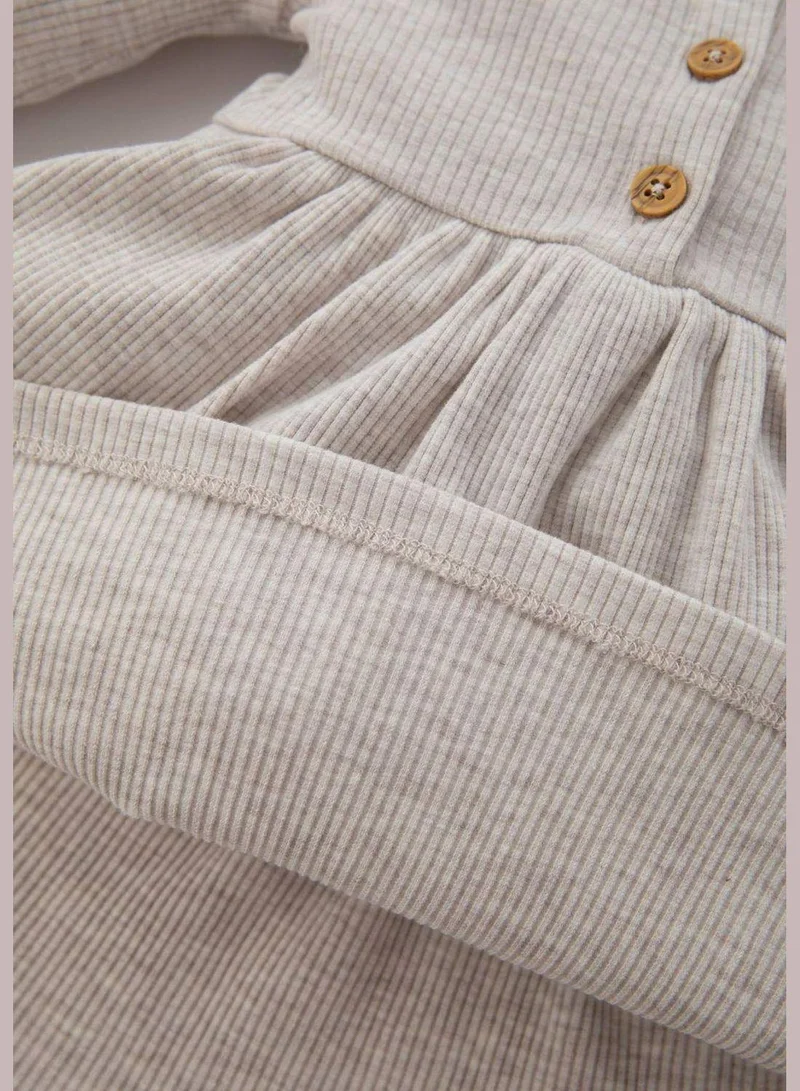 DeFacto Ribbed Button-Front Dress
