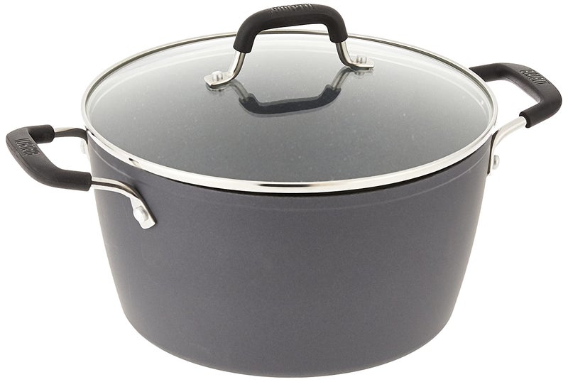 BIALeTTI Bialetti Impact Textured Nonstick OvenSafe Dutch Oven with Lid 5 Quart Gray 