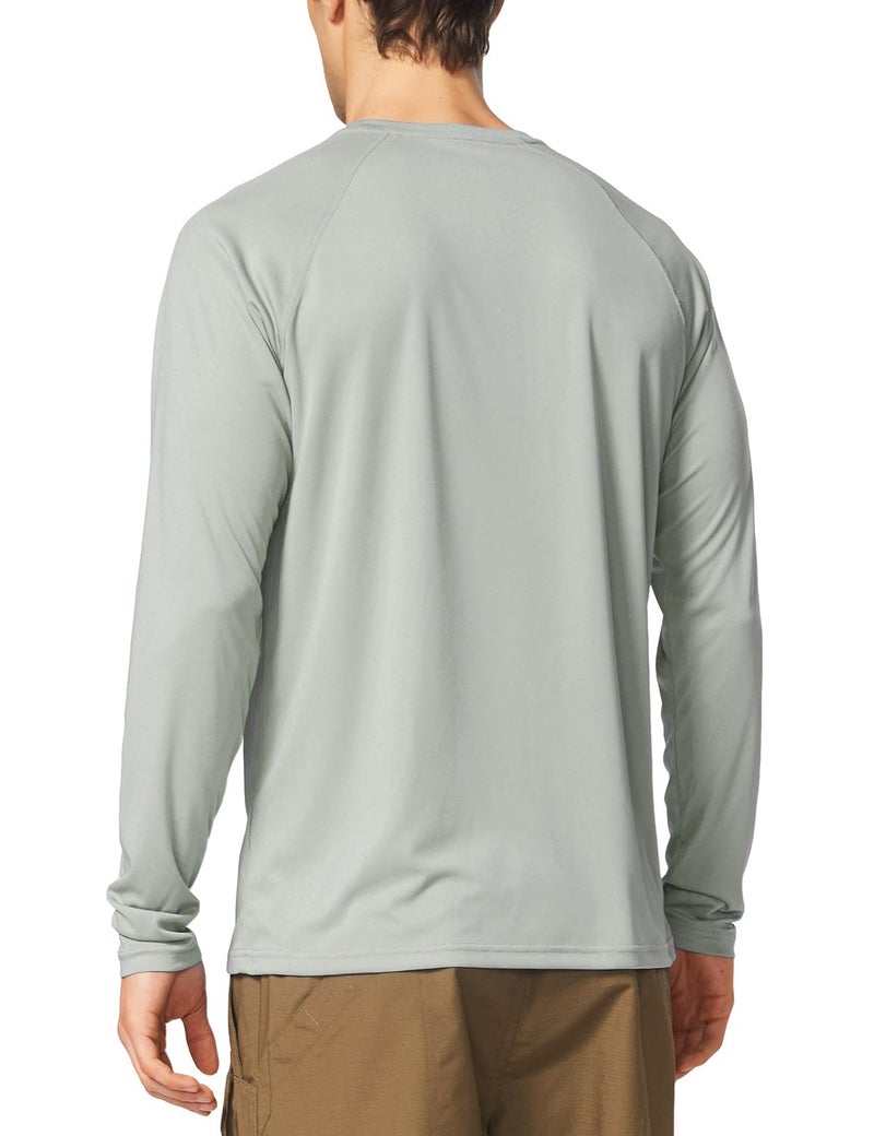baleaf Men's Rash Guard Shirts Fishing Long Sleeve UV Sun Protection SPF T-Shirts UPF 50+ Lightweight Beach Gray Size M - Image 2