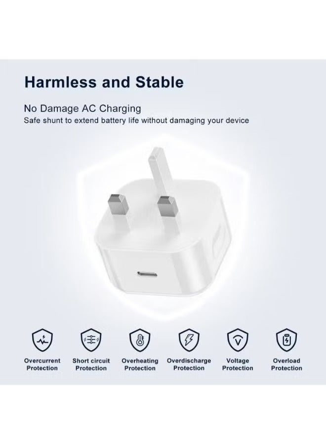 SHOPI iPhone Charger Fast PD20W USB C Wall Charger Fast Charging Type-C USB Charger Plug Universal Travel Adapter Type C Wall Plug Compatible for iPad Pro,iPad mini, iPhone 13 Pro/13 Pro Max/13/12/11