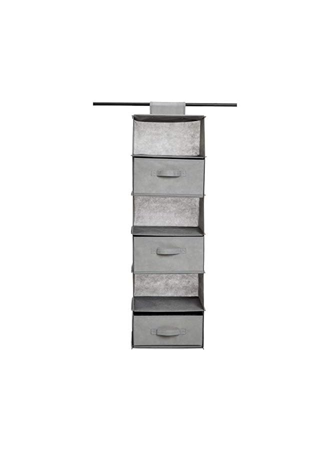 Zaboon Basics 6Tier Hanging Shelf Closet Storage Organizer With Removable Drawers - Image 3