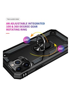 TEAM LUXURY Heavy Duty Phone Case For iPhone 13 Pro Max Armor Shockproof Protective with Ring Magnetic Kickstand  - Image 4