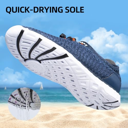 DOUSSPRT Men's Water Shoes Quick Drying Sports Aqua Shoes Blue Size 13 - Image 4