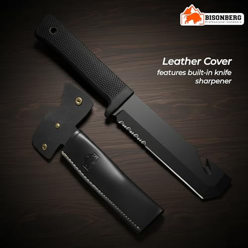 BISONBERG Kitchen Meat Knife for Chopping, Dicing and Mincing, Professional Chef Blade for Home Kitchen and Outdoor Camping (Cap Opener) - Image 3