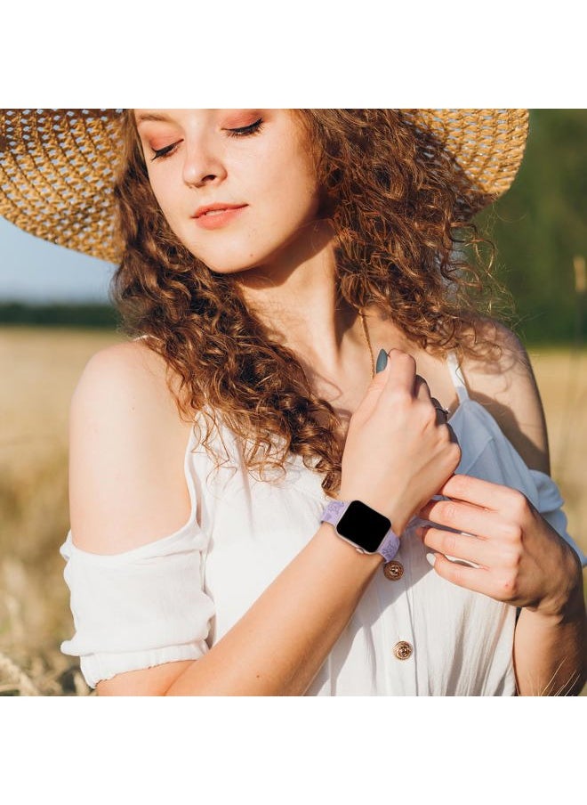 Arctime - 3 Pack Floral Engraved Silicone Bands Compatible with Apple Watch Band 38mm 40mm 41mm 42mm 44mm 45mm 46mm 49mm Women, Soft Sport Wildflower Strap for iWatch Ultra Series 10 9 8 SE 7 6 5 4 3 2 1 - Image 1