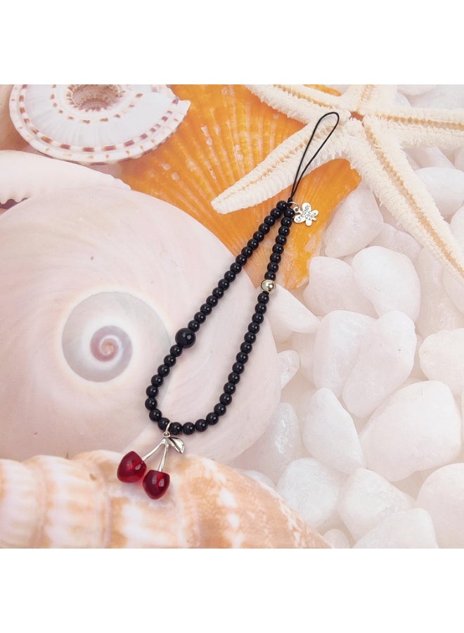 Cute Cherry Butterfly Phone Charm Wrist Lanyard Strap, Portable Decor Pendant for Cell Phone, Bag, Airpods, Camera, Daily Carry Accessory - Image 3