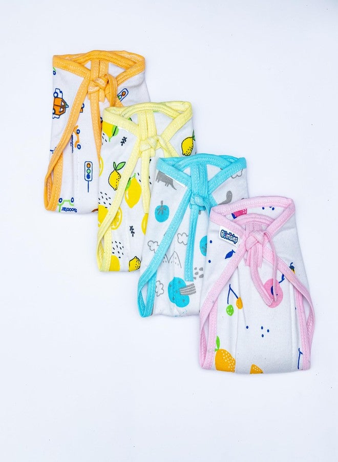 Bumsies Tie up Nappy For Babies, Reusable, Washable Soft Muslin Cotton Padded Nappy/Langot for New Born Baby | Gentle on Baby Skin, Pack of 8 | Small, White, Printed - Image 5