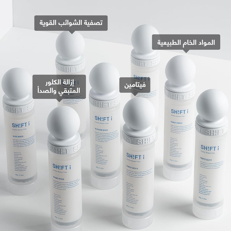 شيفت SH!FT Shift فيتامين شاور جوهرة فلتر - غابة | جهاز تنقية مياه محمول للبشرة الناعمة والشعر | يزيل الكلور، الصدأ، والشوائب – تجربة عطرية شبيهة بالمنتجع الصحي في أي مكان - Image 4