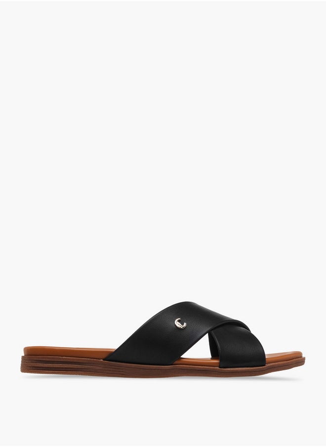 Le Confort Women's Solid Cross Strap Comfort Sandals  - Image 3
