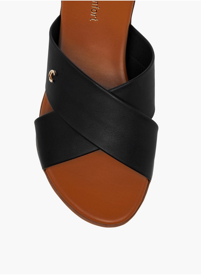 Le Confort Women's Solid Cross Strap Comfort Sandals  - Image 4
