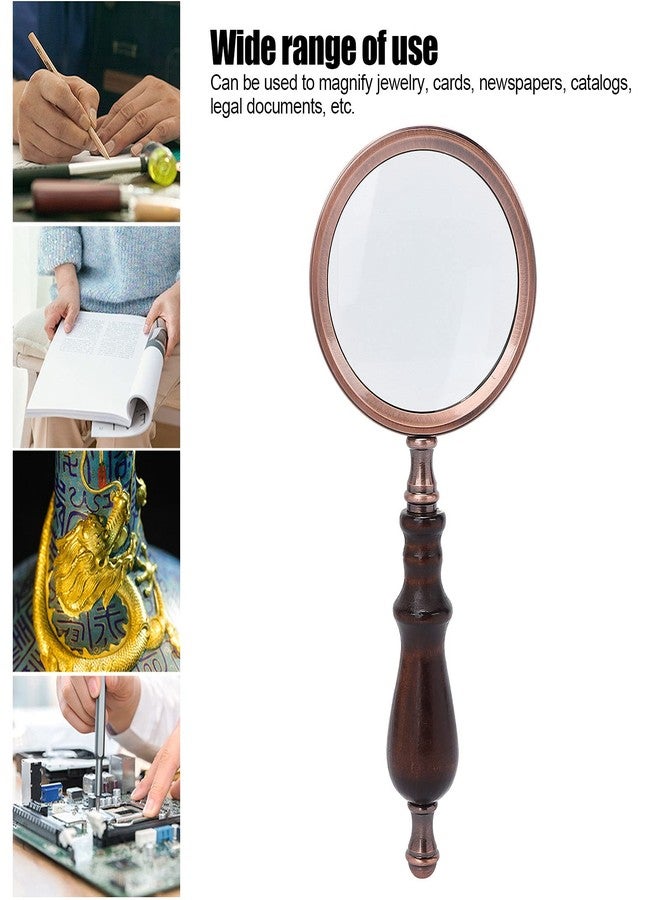 Zetiling 10X Magnification Handheld Magnifier with Ebony Wood Handle and Metal Frame, Large Reading Glass for Books, Small Fonts, Jewelry, Elderly Use, Collectible Gift, Optical Glass Design - Image 5