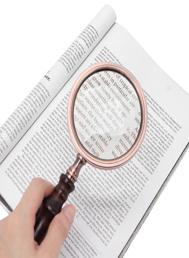 Zetiling 10X Magnification Handheld Magnifier with Ebony Wood Handle and Metal Frame, Large Reading Glass for Books, Small Fonts, Jewelry, Elderly Use, Collectible Gift, Optical Glass Design - Image 3