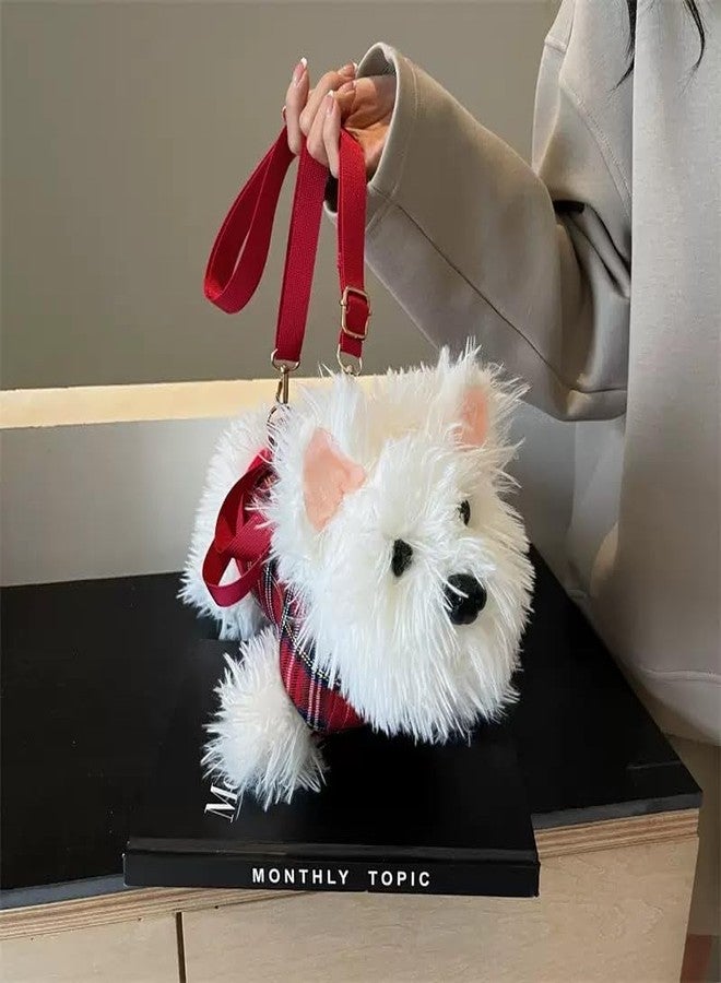 Ueeksry Cute Dog Plush Crossbody Bag for Women, Cute Furry Fuzzy Dog Western Highlands Backpack Kawaii Stuffed Animal Shoulder Bag - Image 4