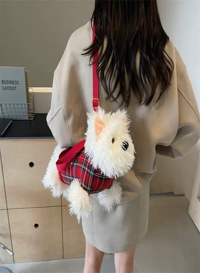 Ueeksry Cute Dog Plush Crossbody Bag for Women, Cute Furry Fuzzy Dog Western Highlands Backpack Kawaii Stuffed Animal Shoulder Bag - Image 5