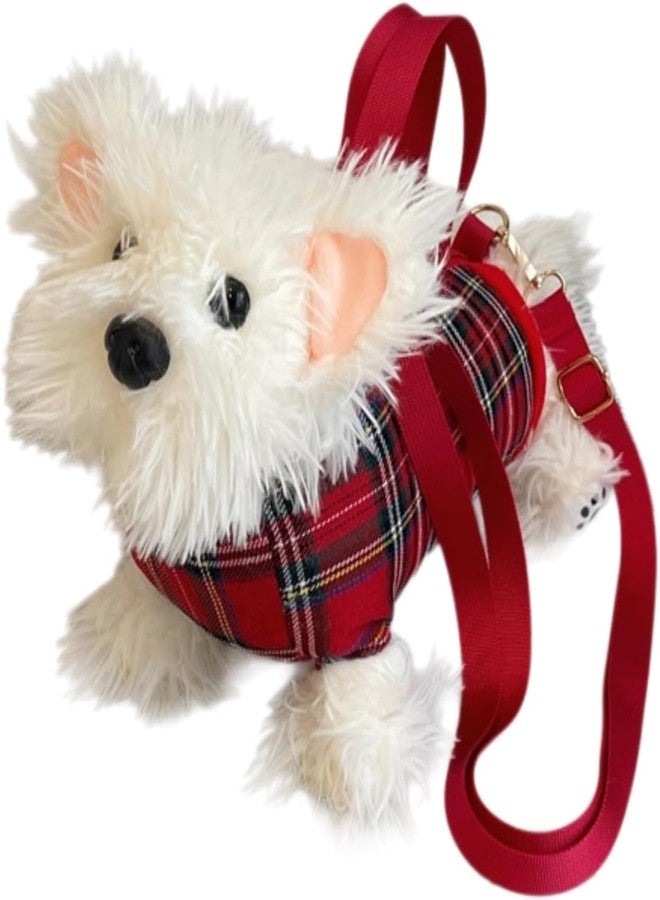 Ueeksry Cute Dog Plush Crossbody Bag for Women, Cute Furry Fuzzy Dog Western Highlands Backpack Kawaii Stuffed Animal Shoulder Bag - Image 1