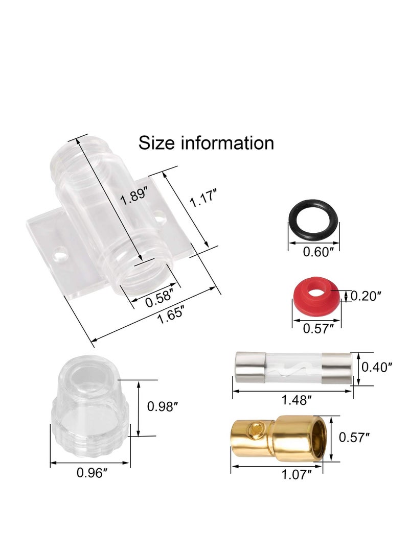 SYOSI AGU Fuse Holder 4-8 Gauge AWG in-line AGU Fuse Holder with 2 PCS 60A AGU Type Fuse for Car Audio Alarm Amplifier Truck Audio Compressors - Image 4
