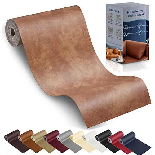 YAFLC YAFLC Leather Repair Patch for Furniture 4 x 63 Self Adhesive Leather Repair Kit Vinyl Repair Tape for Car Seat Sofa Jackets Couches Chair Retro Camel 