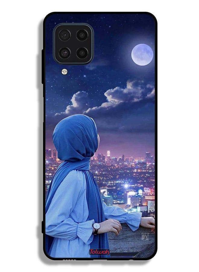 Tolwak Samsung Galaxy M32 4G Protective Case Cover Looking At Moon Hijab Girl - Image 2