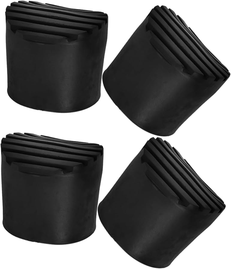 4 قطع أقدام سلم مطاطية أغطية مانعة للانزلاق مقاس 6.40 × 6.40 × 6.00 سم للثبات وحماية الأرضية - Image 1