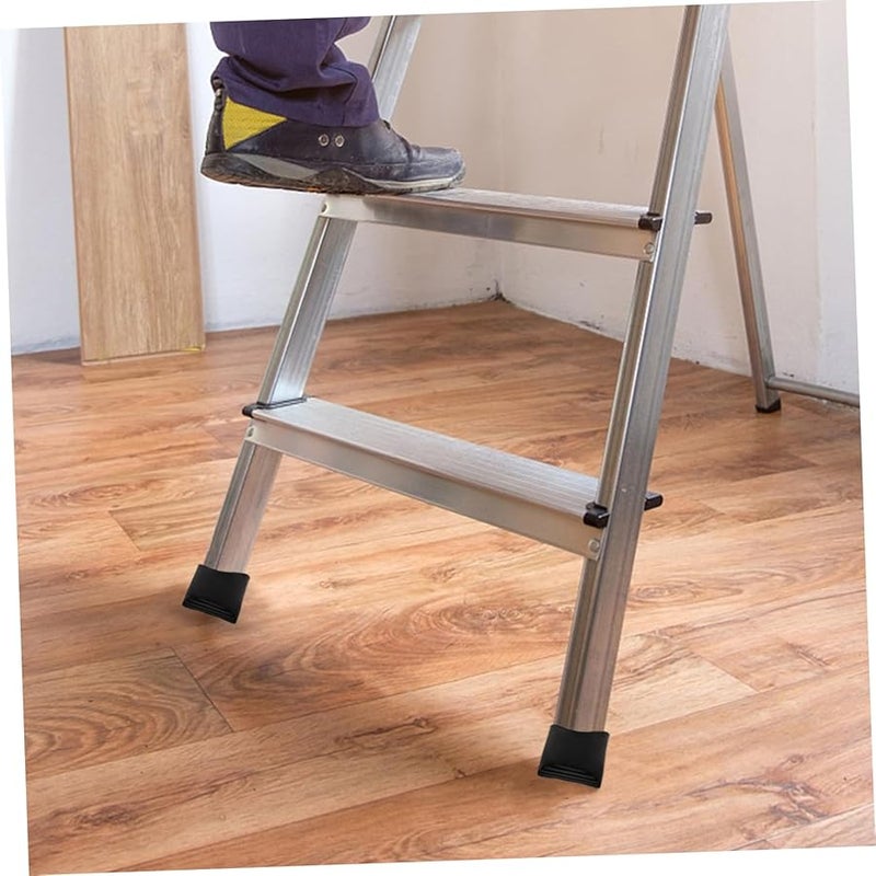 4 قطع أقدام سلم مطاطية أغطية مانعة للانزلاق مقاس 6.40 × 6.40 × 6.00 سم للثبات وحماية الأرضية - Image 3