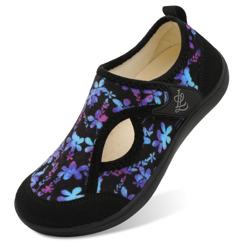 LeIsfIt Womens Slippers Wide Diabetic Shoes Adjustable Arthritis Edema House Shoes Indoor Outdoor Slippers Butterfly Size 8 - Image 1