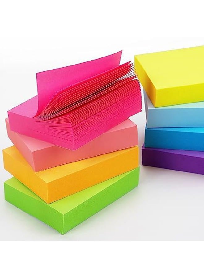 Winner Aura Sticky Notes 1.5x2 inch Bright Colors Self-Stick Pads 8 Pads/Pack 100 Sheets/Pad Total 800 Sheets - Image 4