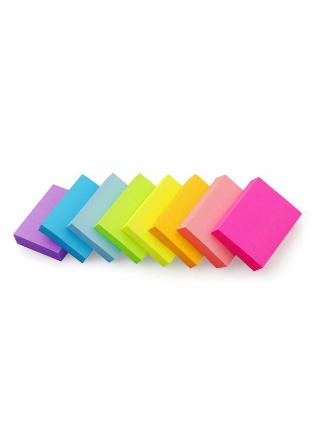 Winner Aura Sticky Notes 1.5x2 inch Bright Colors Self-Stick Pads 8 Pads/Pack 100 Sheets/Pad Total 800 Sheets - Image 1