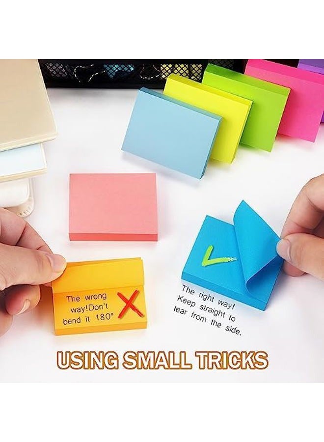 Winner Aura Sticky Notes 1.5x2 inch Bright Colors Self-Stick Pads 8 Pads/Pack 100 Sheets/Pad Total 800 Sheets - Image 5