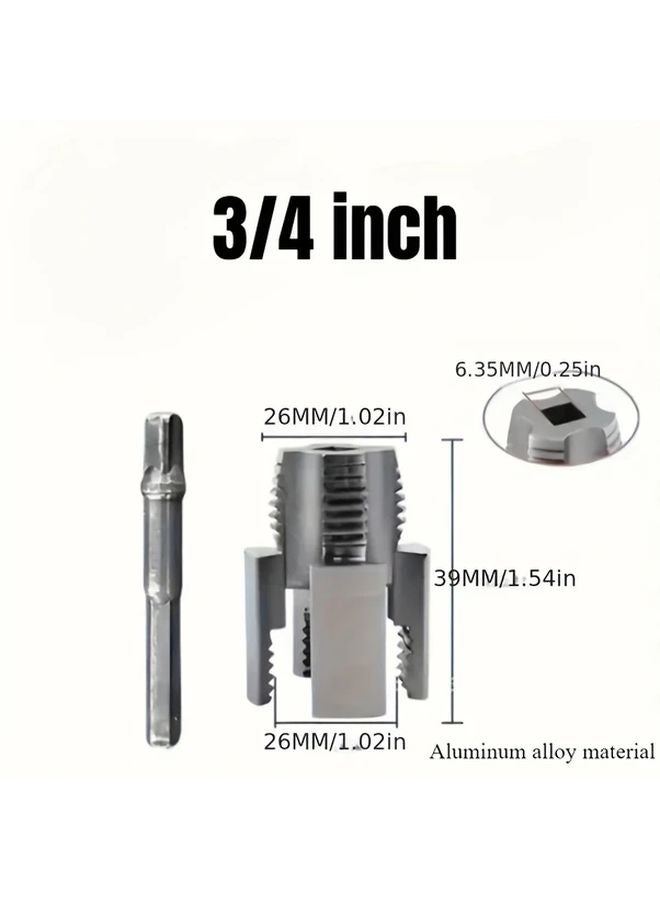 3 4 Inch Pipe Threader Set Internal External Thread Tool with Taps and Dies - Image 1
