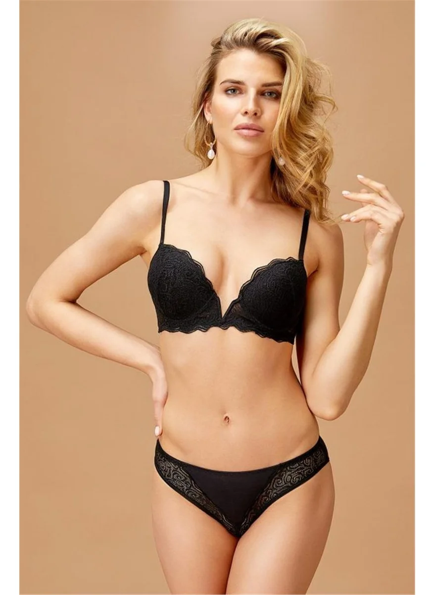 نورتيكس 4411 Padded Bra Panty Set-Black