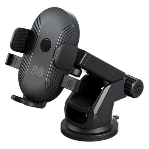 MOOSH Universal Car Mount Holder Flexible Arm Mobile Stand with 360° Rotation, for Car Dashboard Windshield, Suction Cup Hands-Free Car Phone Stand, Automobile Cradles Universal (Black) - Image 1