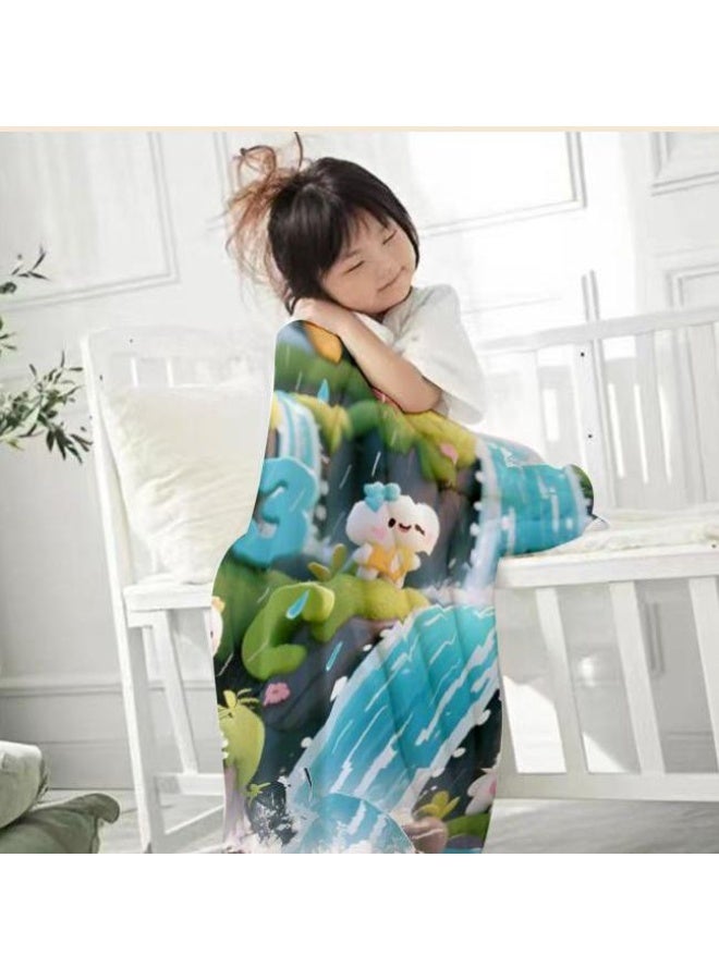 general Baby and children's cartoon flannel thin blanket (warm and comfortable, suitable for sleep, game use) 70cm*100cm - Image 2