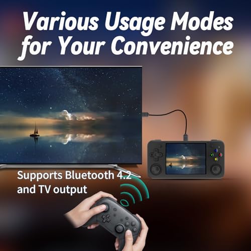 Voacle RG35XX H Retro Handheld Game Console with Linux System, RG35XXH 3.5 Inch IPS Screen Built-in 64G TF Card 5528 Games Support TV Output 5G WiFi Bluetooth 4.2(Black) - Image 5