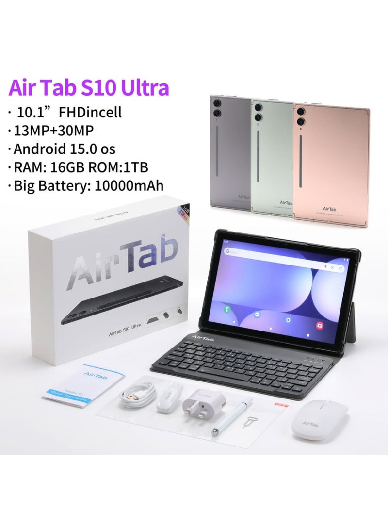 AirTab S10 Ultra 5G Wi-Fi Android Tablet, 10.1-inch, 16GB RAM, 1TB ROM, 10,000mAh Battery with Arabic Keyboard, - Image 2