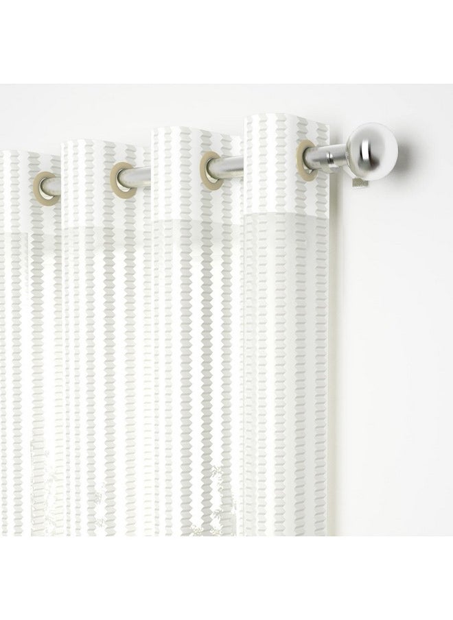 Story@Home Story@Home Curtains 7 Feet Long Sheer Set of 4| Transparent Curtains Zig Zac Design | Polyester Curtains | Net Curtain | Curtains for Living Room (118 x 215 cm, White) | Perfect for Home Décor.  - Image 2