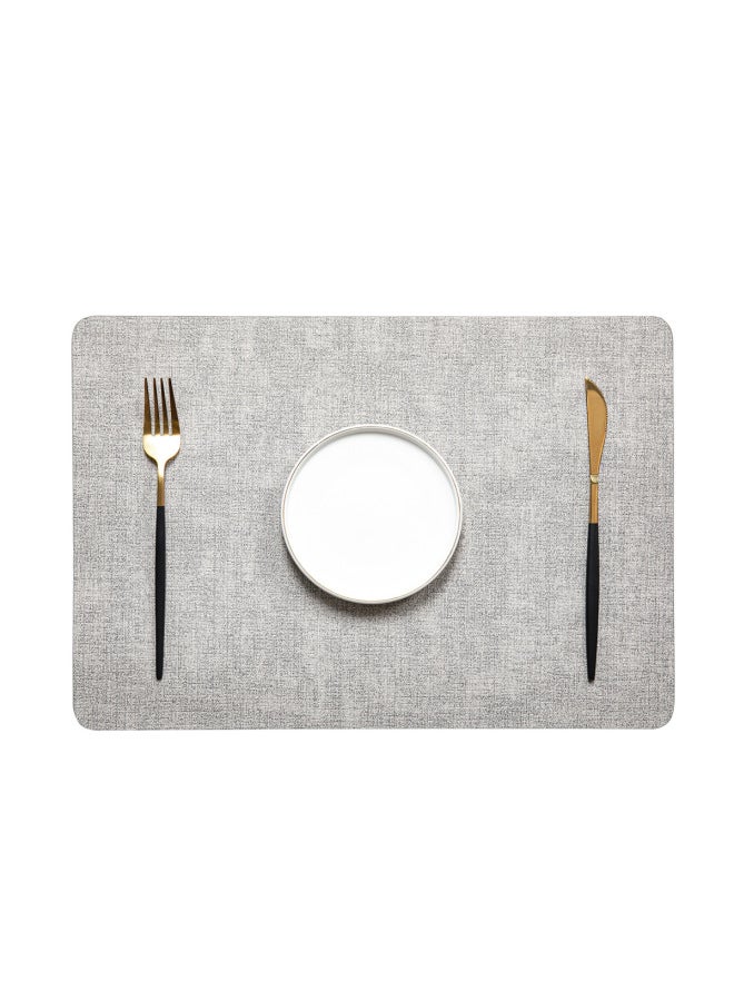 2025 Style Leather Placemat Waterproof Oil-Proof Heat Insulation Mat Hotel Premium Table Mat Nordic Ins Style Western Placemat-Color:Rounded Corners-gray-7#-Specifications:43cm×30cm - Image 1