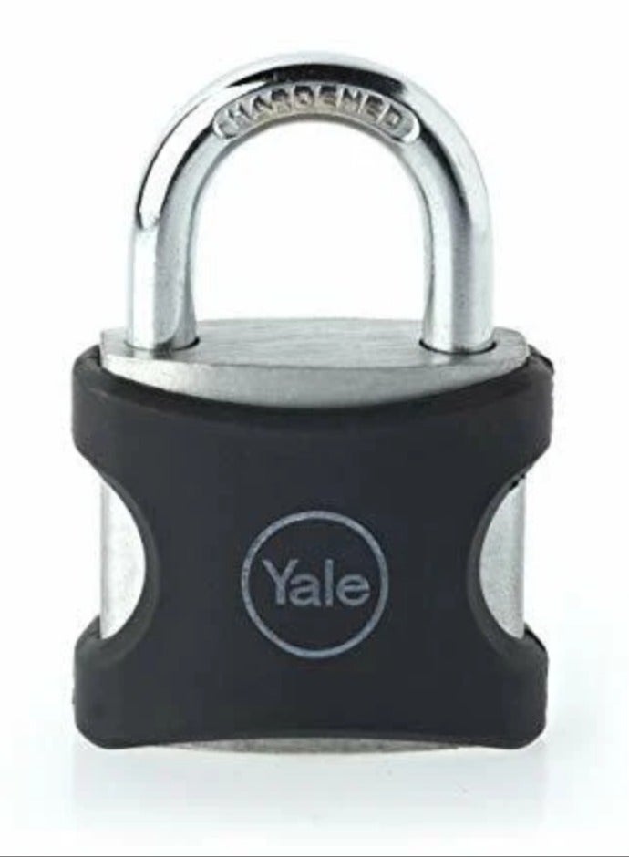 Yale YE3 Aluminium 25mm Padlock  Black with Hardened Steel Shackle YE3/25/112/1/BK 