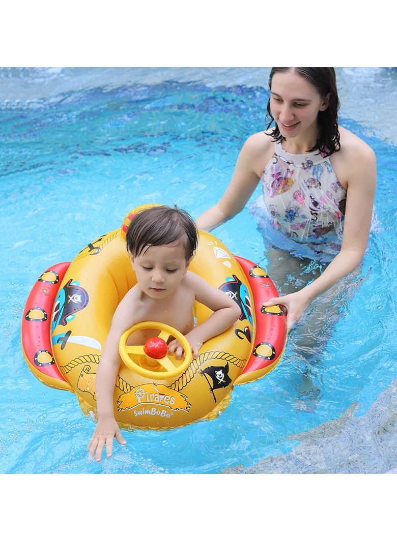 Loquat Baby Pirate Bear swimming seat  ring with mini wheel  - Image 2
