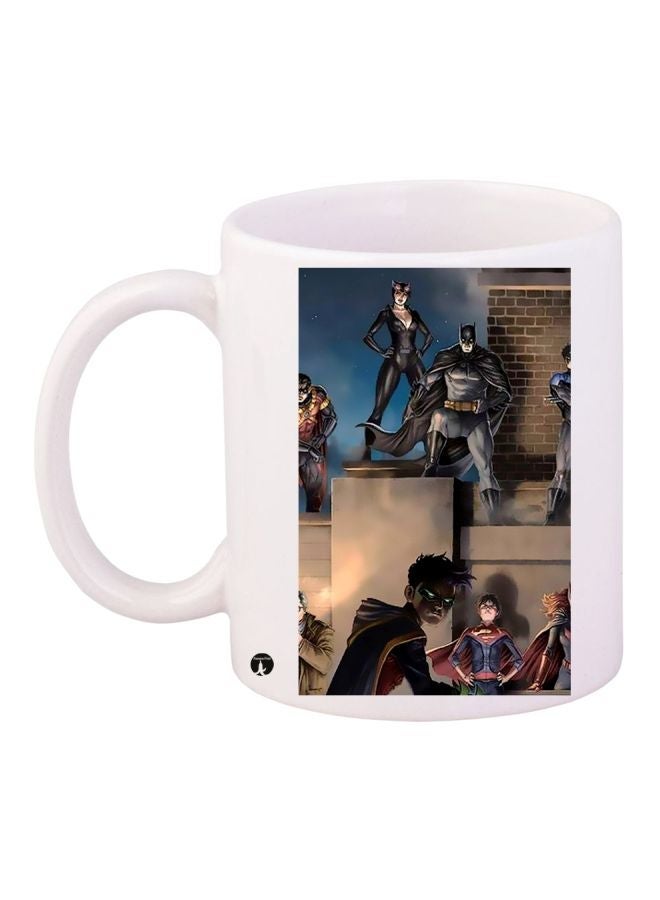 RYN Superheroes Printed Coffee Mug White/Beige/Black 11ounce