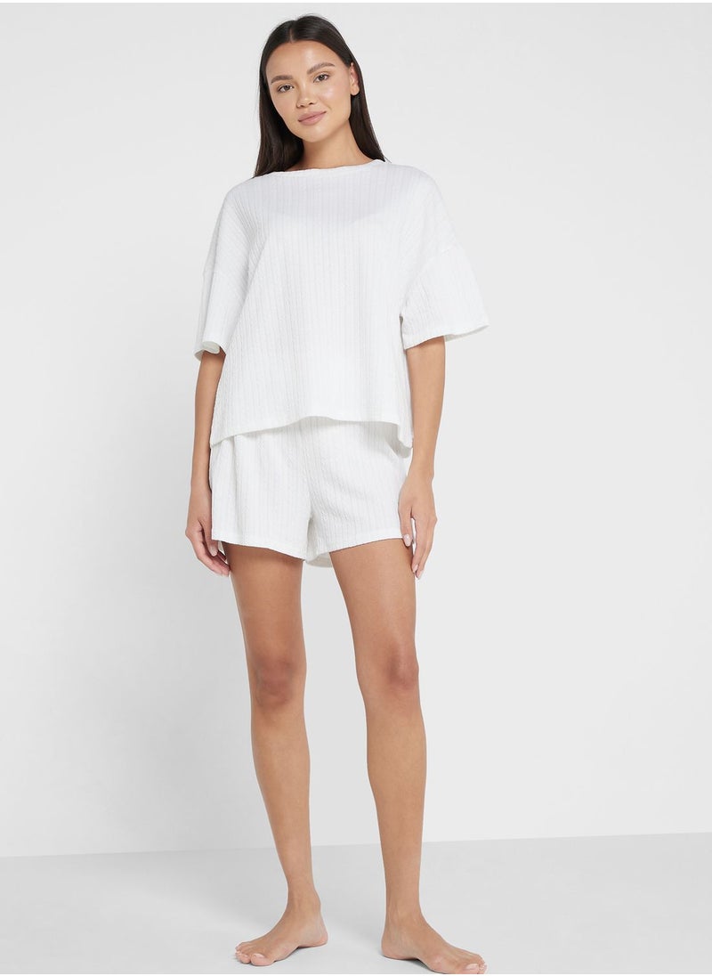 Ginger - Textured Pyjama Shorts Set - Image 1
