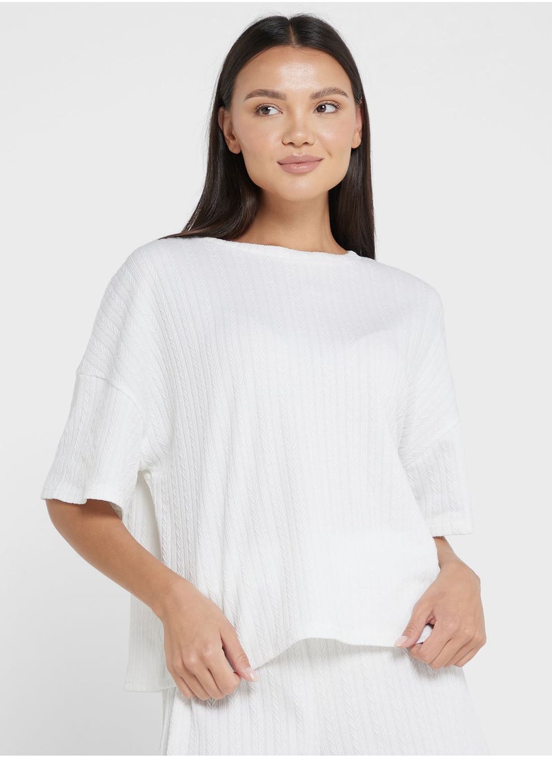 Ginger - Textured Pyjama Shorts Set - Image 1