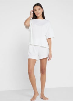 Textured Pyjama Shorts Set