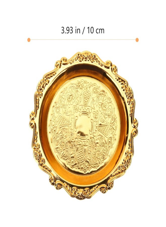 MUCKLILY 6Pcs Vintage Snack Serving Trays 3.93In Round Metal Plates for Fruits Nuts Candy Appetizers Party Serving Dishes - Image 4