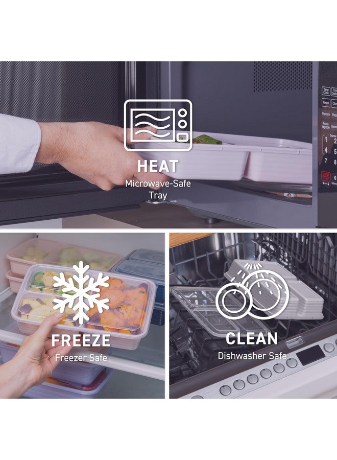 بنتجو مجموعة بينتجو، 20 قطعة، خفيفة الوزن، متينة، قابلة لإعادة الاستخدام، خالية من مادة BPA، بثلاث حجرات - آمنة للاستخدام في الميكروويف والفريزر وغسالة الأطباق - لون أرجواني - Image 4