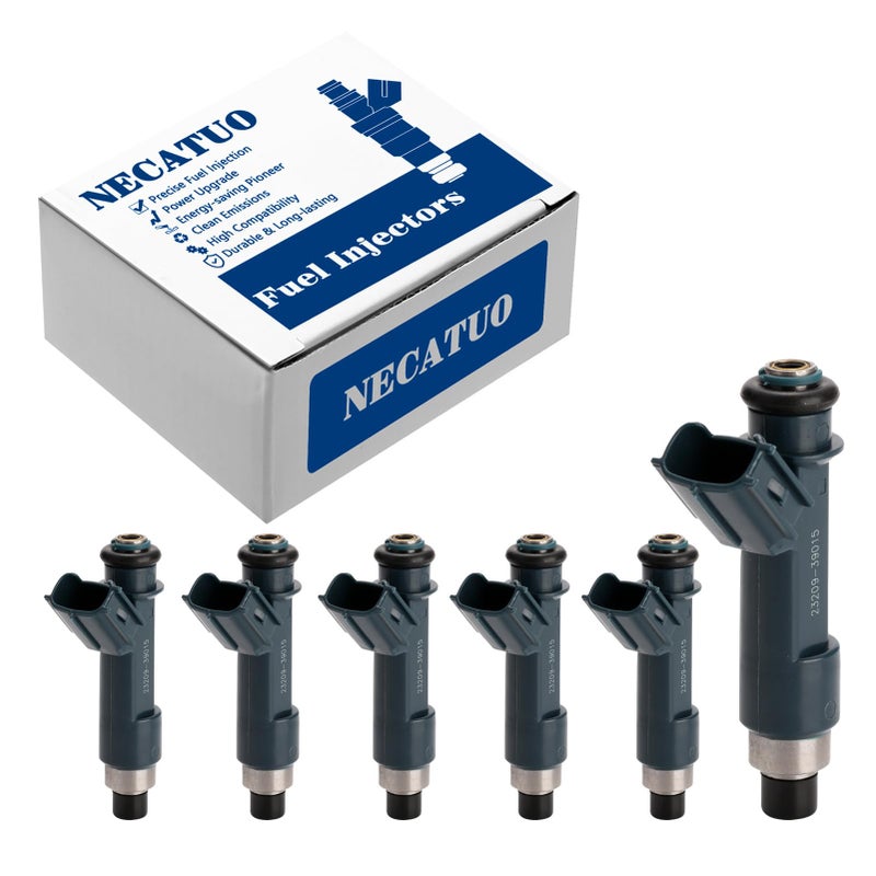 NECATUO Set of 6 Fuel Injectors Compatible with Toyota Tacoma Tundra 4Runner FJ Cruiser 40L Replaces 2320939015 FJ787 - Image 2